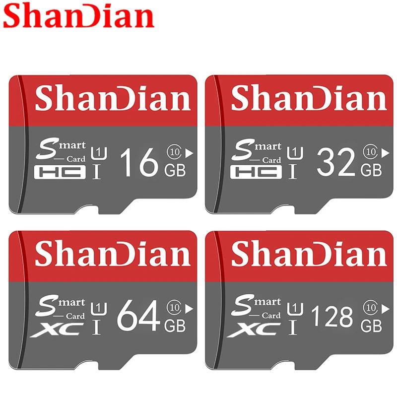 SHANDIAN-Ʈ SD ī 32GB  Ŭ 10, 16GB, 64GB  뷮 128GB ̴ SD ޸ ī TF ī Ʈ